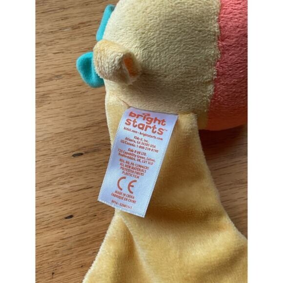 Bright Starts Teething Giraffe Security Lovey Sensory Plush Stuffed Toy - Picture 3 of 3